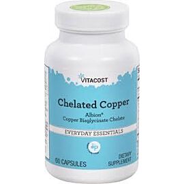 Vitacost Chelate Copper хелатна форма міді + рослинні екстракти, 60 капсул на 60 днів прийому