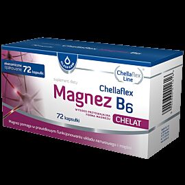Chellaflex Magnez B6 магнію хелат 94 мг та вітамін В6, 72 капсули на 72 дні прийому