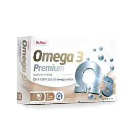 Dr.Max Omega 3 Premium з високим вмістом ненасичених жирних кислот омега-3: EPA і DHA, 90 капсул
