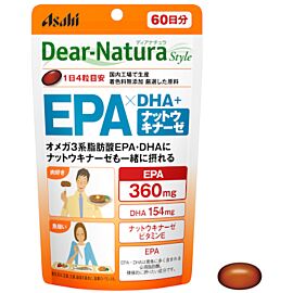 Asahi Dear Natura Omega-3, EPA 360 мг, DHA 154 мг, наттокіназа 5,5 мг, 360 капсул на 90 днів прийому