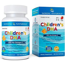 Nordic Naturals Children's DHA жувальні кульки 250 мг Omega-3 на порцію, дітям 3-6 років, полуниця, 180 шт