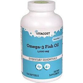 Vitacost Omega-3, Риб'ячий жир 1000 мг, з ароматом лимона, 150 капсул на 75 днів прийому
