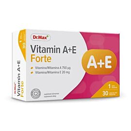 Dr.Max Vitamin A+E Forte, вітамін А 750 мкг, вітамін Е 20 мг, 30 капсул на 30 днів. До 06/2027