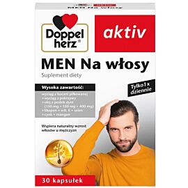 Doppelherz Aktiv MEN Чоловічі вітаміни для росту волосся, 30 капсул