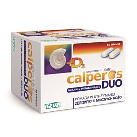 Calperos DUO Teva профілактика остеопорозу, 500 мг карбонату кальцію, 22 мкг вітаміну D3, 60 таблеток