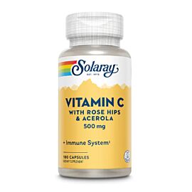 Solaray Vitamin C 500 мг, з екстрактами шипшини та ацероли, 100 капсул на 100 днів прийому
