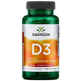 Swanson Вітамін D3 2000 IU (50 мкг), 250 капсул на 250 днів прийому