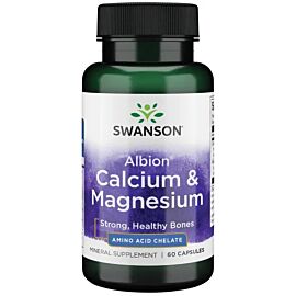 Swanson Ultra Albion Chelated Calcium & Magnesium Glycinate Кальцій + магній біодоступний, 60 капс