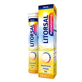 Zdrovit Litorsal Multivitamin спортивний напій із калієм, вітаміном С, смак манго-ананас, 24 шипучих табл