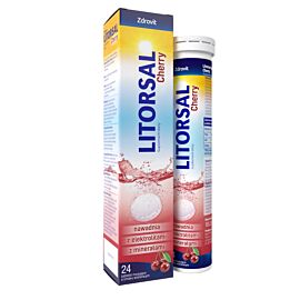 Litorsal Zdrovit Cherry спортивний напій із калієм, натрієм, вітаміном С, смак вишня, 24 шипучих табл.