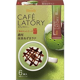Ajinomoto AGF Blendy Cafe Latte Rich Matcha Azuki Latte лате з матча і пастою Адзукі, стіки по 11,3 г. 6 штук