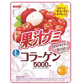 Meiji Цукерки жувальні з колагеном, з ацеролою і лічі, 68 г