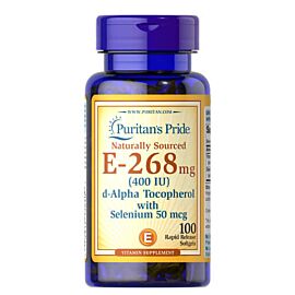 Puritan's Pride Vitamin E-with Selenium 400 IU 100 рідких капсул