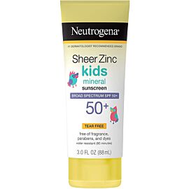 Neutrogena Sheer Zinc Kids Mineral Sunscreen SPF 50 Водостійкий натуральний санскрин для всієї родини, 88 мл