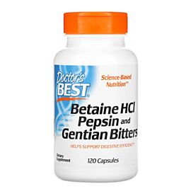 Doctor's Best Betaine - Pepsin & Gentain Bitters 120 капсул