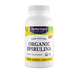Healthy Origins Спіруліна органічна кошерна чиста , таблетки 500 мг, 720 шт