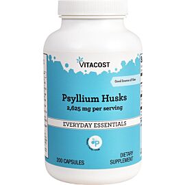 Vitacost Psyllium Husks Клітковина розчинна, пребіотик, проносне, 2,625 мг на порцію, 200 капсул