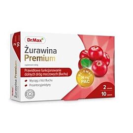 Dr.Max Cranberry Premium екстракти журавлини та петрушки, D-маноза для нирок і сечовивідної системи 10 таблеток. До 04/2026