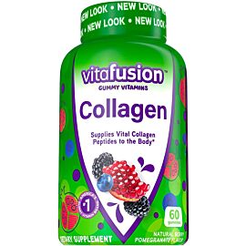 Vitafusion Collagen колаген типу I та III 1250 мг у 2 мармеладках, смак ягід і граната + вітаміни Е й А, 60 шт