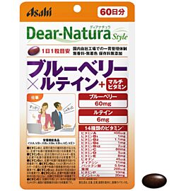 Asahi Dear Natura Лютеїн, чорниця + 14 вітамінів, 60 капсул на 60 днів