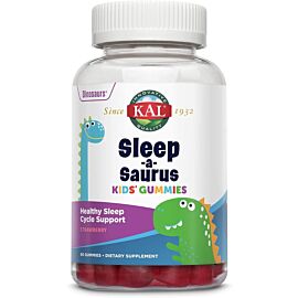 KAL Sleep-a-Saurus мелатонін, спокійний сон для дітей, полуничний смак, 60 мармеладок