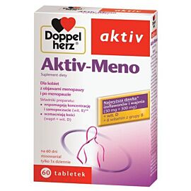 Doppelherz Aktiv, Meno Forte з ізофлавонами сої, вітамінами групи B, D, кальцієм, 60 таб