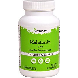 Vitacost Melatonin, мелатонін 5 мг, вітамін B6, для швидкого засинання та здорового сну, 100 таблеток