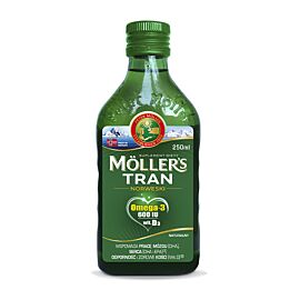 Mollers Tran Omega-3 натуральний риб'ячий жир з Норвегії для дорослих та дітей від 3-х років, без добавок, 250 мл