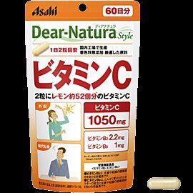 Asahi Dear Natura Вітамін C 1050 мг у 2 таблетках + вітаміни групи B, 120 капсул на 60 днів