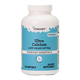 Vitacost Ultra Calcium, 500 мг кальцію у вигляді цитрату, малату, карбонату, 120 желатинових капсул на 60 днів прийому