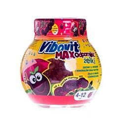 Vibovit Max Immunity Gummies жувальні вітаміни для підтримки імунітету від 4 років, зі смаком бузини, 50 штук