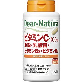 Asahi Dear Natura вітамін C 1000 мг, цинк, лактобатерії, вітамін B2, вітамін B6, 120 капсул на 60 днів прийому