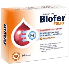 Biofer гемове залізо, вітамін С та фолієва кислота, 60 таблеток на 30-60 днів прийому. До 01/2026