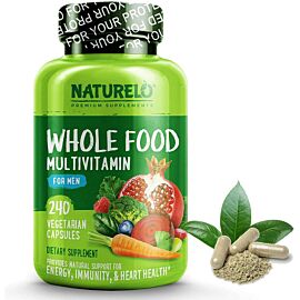 NATURELO Whole Food Multivitamin for Men 240 Capsules вітаміни преміум класу з овочами, 240 капсул на 60 днів