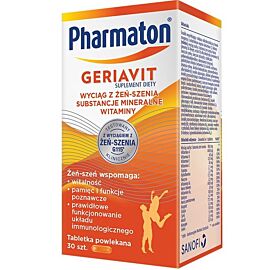 Sanofi, Pharmaton Geriavit мультивітаміни з супер екстрактом женьшеню G115, 30 таб