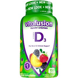 Vitafusion вітамін D3 1000 МО (25 мкг), желейки зі смаком персика, ожини, полуниці, 150 желейок на 75 днів