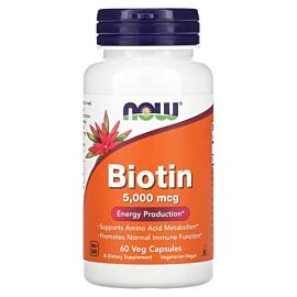 NOW Biotin 5,000 mcg 60 капсул