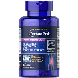 Puritan's Pride 7 Day Formula Glucosamine, Chondroitin, MSM & Boswellia 60 таблеток