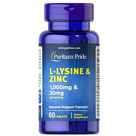 Puritan's Pride  L-Lysine and Zinc 60 таблеток