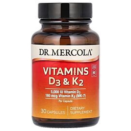 Dr. Mercola Vitamins D3 & K2 30 капсул