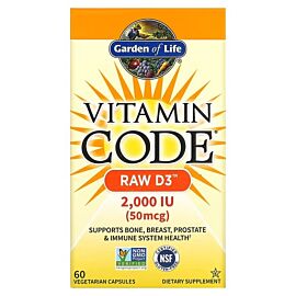 Garden of Life Vitamin Cod RAW D3 50 mcg (2,000 IU) 60 капсул