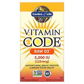 Garden of Life Vitamin Code RAW D3 125 mcg (5,000 IU) 60 капсул