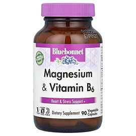 Bluebonnet Magnesium & Vitamin B6 90 капсул
