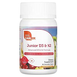Zahler Junior D3 & K2 Peach Apricot 90 жувальних таблеток