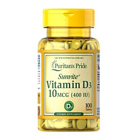 Puritan's Pride Vitamin D3 10 mcg (400 IU) 100 таб
