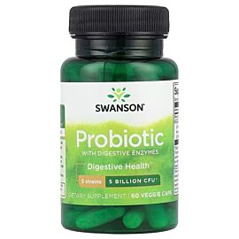 Swanson Probiotic with Digestive Enzymes 5 Billion CFU 60 капсул