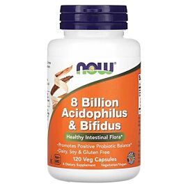 NOW 8 Billion Acidophilus & Bifidus 60 капсул
