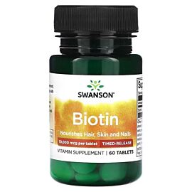 Swanson Biotin 10,000 mcg Time-Release 60 таблеток