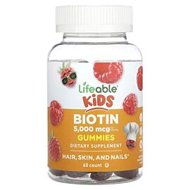 Lifeable Kids Biotin 5,000 mcg 60 жувальних цукерок