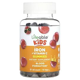 Lifeable Kids Iron + Vitamin C 10 mg 60 жувальних цукерок